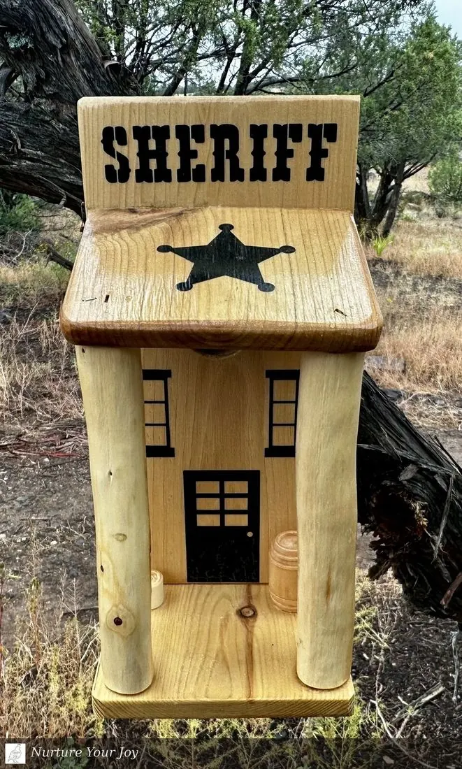 Sheriff birdhouse, handmade The Western Collection collection, Nurture Your Joy